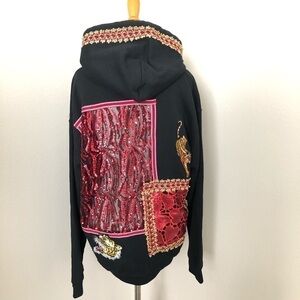 RAGYARD embellished sequins patch work hoodie